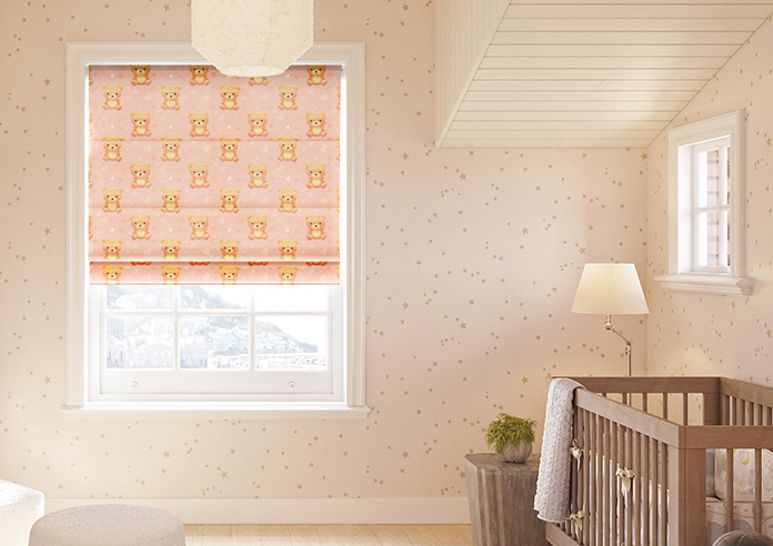 Little Bear, Peach Sorbet - Roman Blind - Image 3